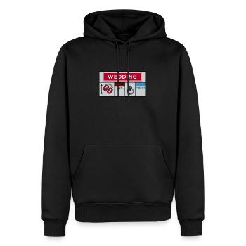 Jeu de mariage de la vie - Sweat à capuche Premium bio Homme - noir - Devant - Nico (187cm)