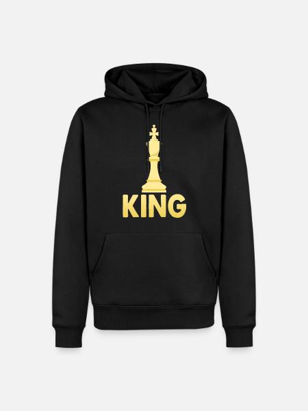 Roi d'échecs - Sweat à capuche Premium bio Homme - noir