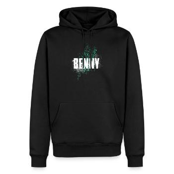 Benny - Männer Premium Bio Hoodie - Schwarz - Vorne - Nico (187cm)