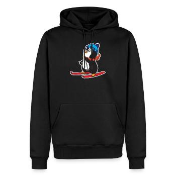 Pinguin Ski - Sweat à capuche Premium bio Homme - noir - Devant - Nico (187cm)