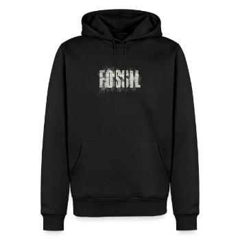fossile - Sweat à capuche Premium bio Homme - noir - Devant - Nico (187cm)
