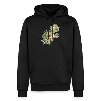 jolie tortue de jogging - Sweat à capuche Premium bio Homme - noir - Devant - Nico (187cm)