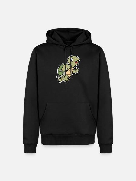 cute jogging turtle - Men’s Premium Organic Hoodie - black