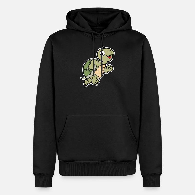 süße jogging schildkröte - Männer Premium Bio Hoodie - Schwarz
