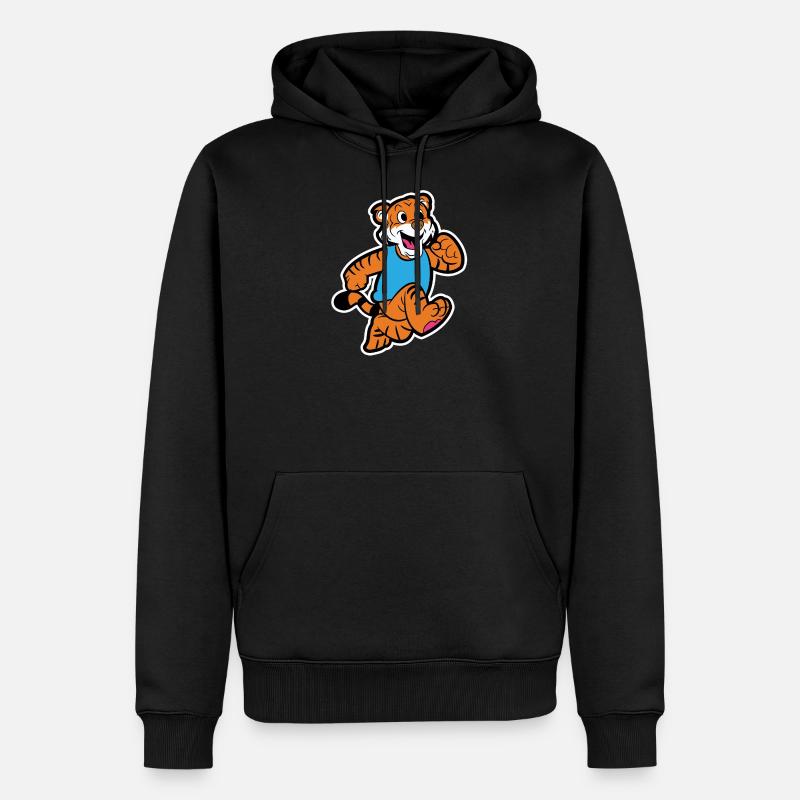 tigre de jogging - Sweat à capuche Premium bio Homme - noir