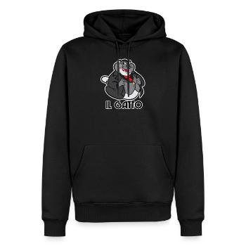Il Gato patron de la mafia italienne - Sweat à capuche Premium bio Homme - noir - Devant - Nico (187cm)