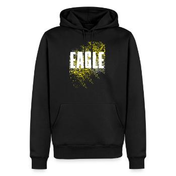 Adler Eagle - Männer Premium Bio Hoodie - Schwarz - Vorne - Nico (187cm)