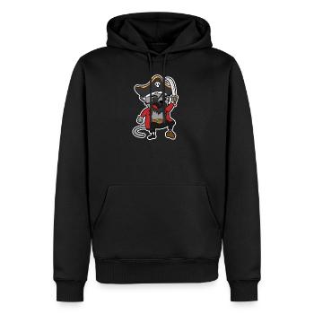 Capitaine de chat pirate swordwing - Sweat à capuche Premium bio Homme - noir - Devant - Nico (187cm)