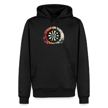 Darts Vintage Dart Sport Pfeil Geschenk - Männer Premium Bio Hoodie - Schwarz - Vorne - Nico (187cm)