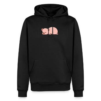 Non aujourd'hui cadeau de bacon de porc paresseux de porc - Sweat à capuche Premium bio Homme - noir - Devant - Nico (187cm)