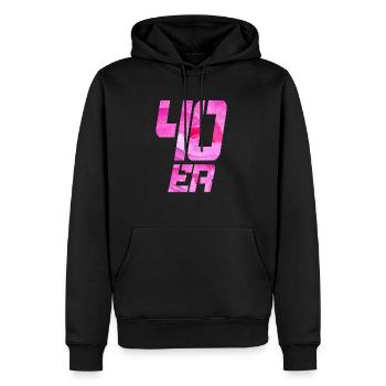 40 - Sweat à capuche Premium bio Homme - noir - Devant - Nico (187cm)