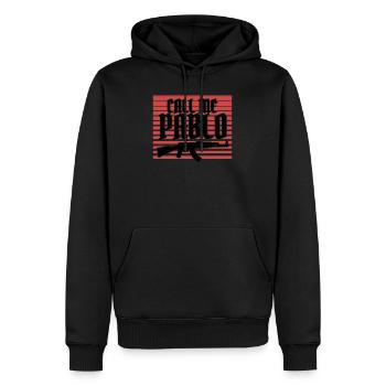 Escobar "Call me Pablo" - Männer Premium Bio Hoodie - Schwarz - Vorne - Nico (187cm)