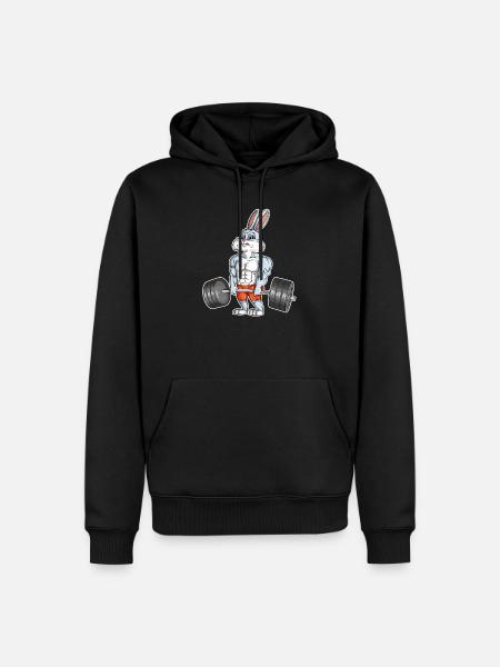 Body de sport de conditionnement physique de culturisme de lapin de Pâques - Sweat à capuche Premium bio Homme - noir
