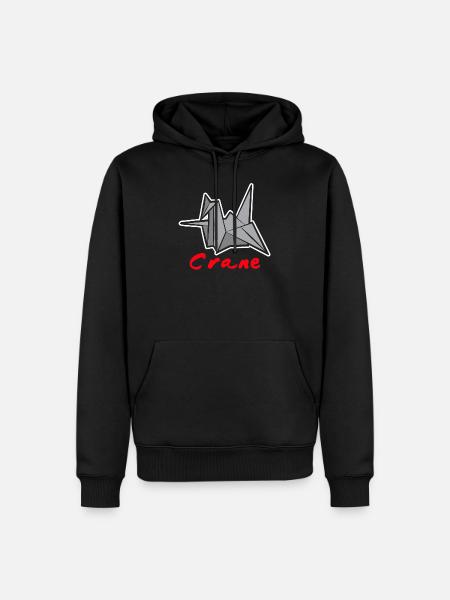 Red origami crane - Men’s Premium Organic Hoodie - black