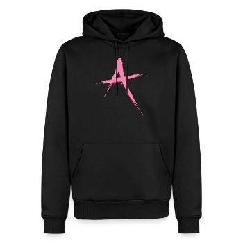 Buchstabe A Design Bürste in Rosa Pink - Männer Premium Bio Hoodie - Schwarz - Vorne - Nico (187cm)