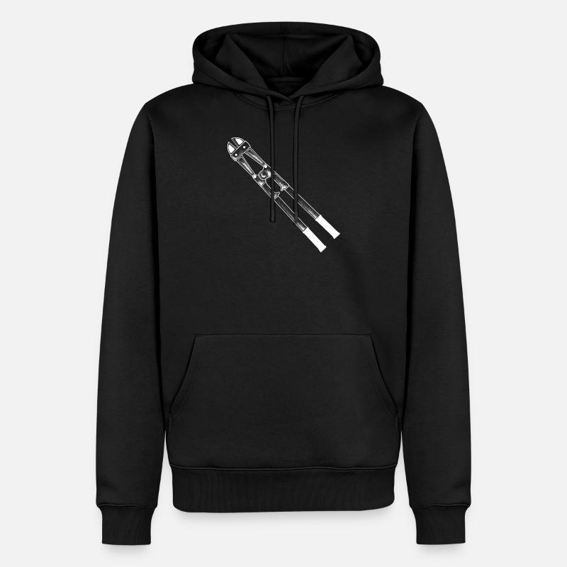 BOLZI blanc - Sweat à capuche Premium bio Homme - noir