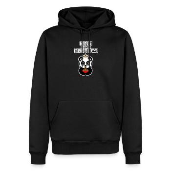 Roi des nouilles - Sweat à capuche Premium bio Homme - noir - Devant - Nico (187cm)