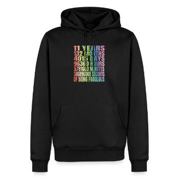 11. Geburtstagsmädchent-shirt 11 Jahre alte Partygeschenk - Männer Premium Bio Hoodie - Schwarz - Vorne - Nico (187cm)