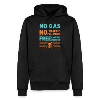 vélo - Sweat à capuche Premium bio Homme - noir - Devant - Nico (187cm)