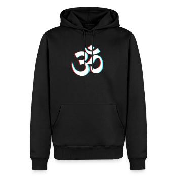 Goa Om Psytrance Psychedelic cadeau - Sweat à capuche Premium bio Homme - noir - Devant - Nico (187cm)