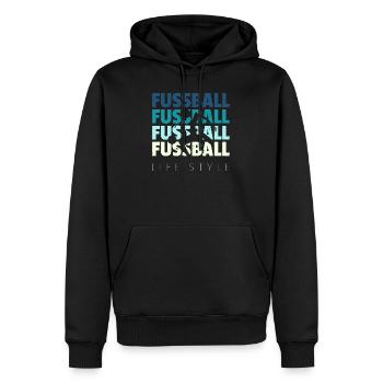 Fußball - Männer Premium Bio Hoodie - Schwarz - Vorne - Nico (187cm)