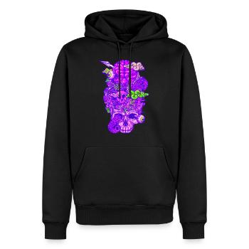 Brain Doodle Strong - Männer Premium Bio Hoodie - Schwarz - Vorne - Nico (187cm)