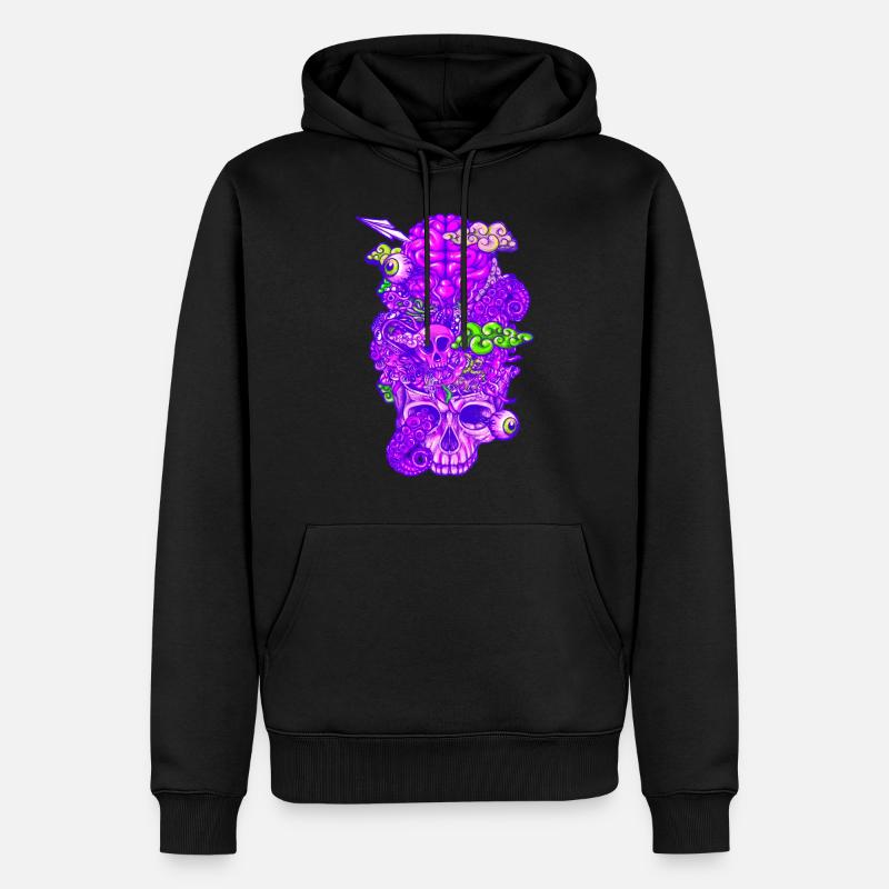Brain Doodle Strong - Männer Premium Bio Hoodie - Schwarz
