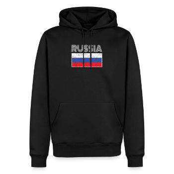 Drapeau national russe Vintage Russia Country Gift - Sweat à capuche Premium bio Homme - noir - Devant - Nico (187cm)