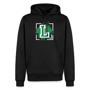 Buchstabe [L] Graffiti - Männer Premium Bio Hoodie - Schwarz - Vorne - Nico (187cm)