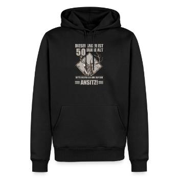 Witzig Lustig Jäger 50 Geburtstag Herren Geschenk - Männer Premium Bio Hoodie - Schwarz - Vorne - Nico (187cm)