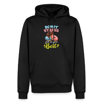Donut - Männer Premium Bio Hoodie - Schwarz - Vorne - Nico (187cm)