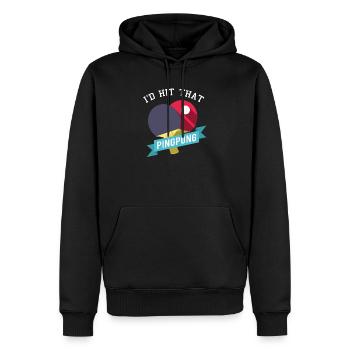 tennis de table - Sweat à capuche Premium bio Homme - noir - Devant - Nico (187cm)