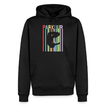 Parkour - Männer Premium Bio Hoodie - Schwarz - Vorne - Nico (187cm)