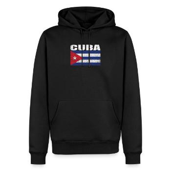 Cuba Country Vintage Cuban National Flag Gift - Men’s Premium Organic Hoodie - black - Front - Nico (187cm)