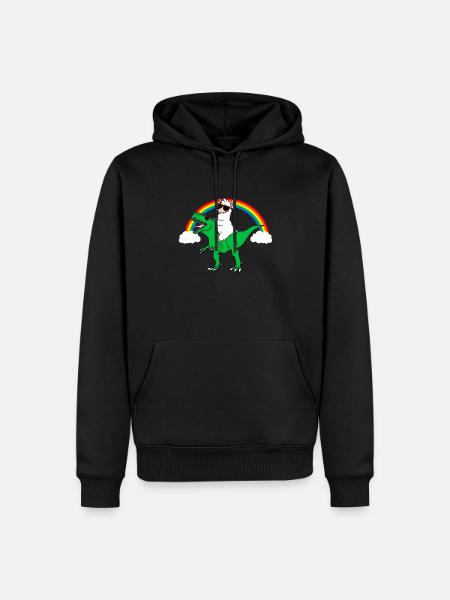 trex and llama gift - Men’s Premium Organic Hoodie - black