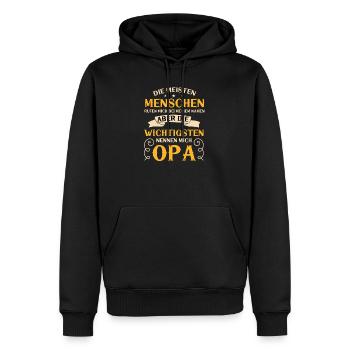 Opa - Männer Premium Bio Hoodie - Schwarz - Vorne - Nico (187cm)