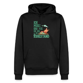 Ruhestand - Männer Premium Bio Hoodie - Schwarz - Vorne - Nico (187cm)