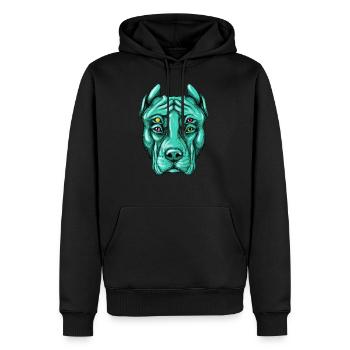 PitBull - Sweat à capuche Premium bio Homme - noir - Devant - Nico (187cm)