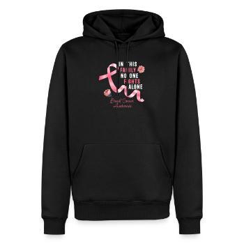 Brustkrebs - Männer Premium Bio Hoodie - Schwarz - Vorne - Nico (187cm)
