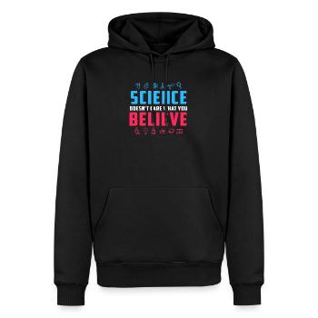 Science vs croire cadeau - Sweat à capuche Premium bio Homme - noir - Devant - Nico (187cm)