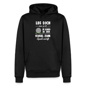 Kugelstoßen - Männer Premium Bio Hoodie - Schwarz - Vorne - Nico (187cm)
