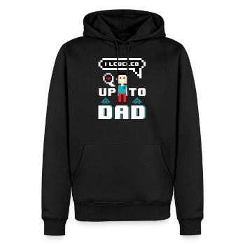 Papa va jouer Geek Retro Gamer Père - Sweat à capuche Premium bio Homme - noir - Devant - Nico (187cm)