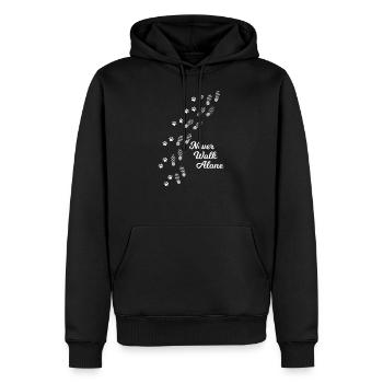 Never Walk Alone - Hund Gassi Gehen - Männer Premium Bio Hoodie - Schwarz - Vorne - Nico (187cm)