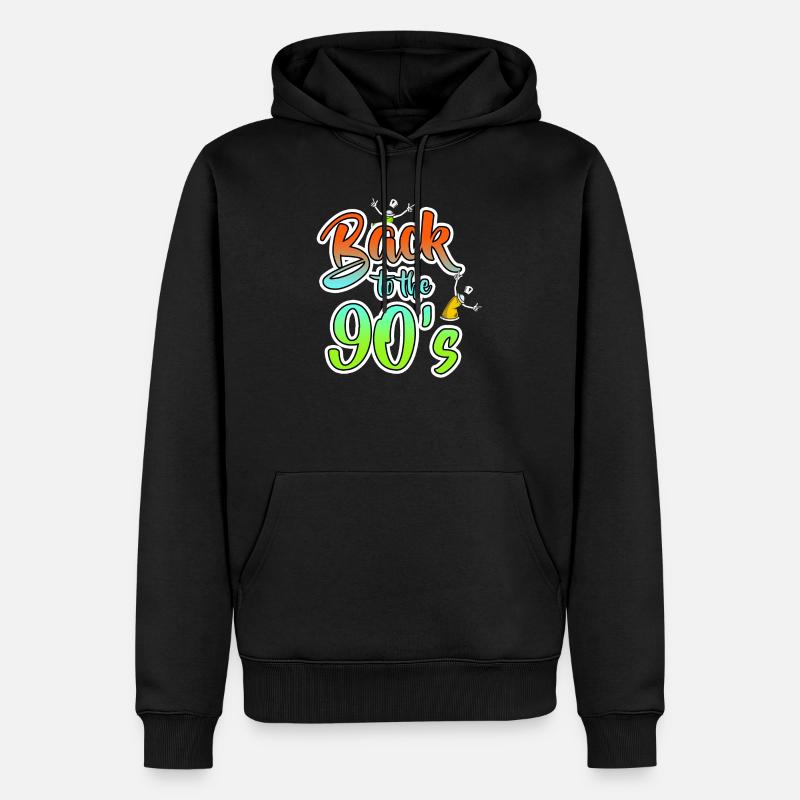 90er - Männer Premium Bio Hoodie - Schwarz