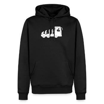 LKW Fahrer Evolution - Männer Premium Bio Hoodie - Schwarz - Vorne - Nico (187cm)