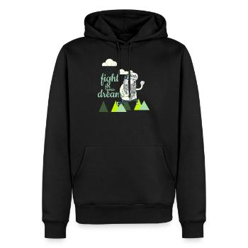 Fight for your Dreams - Männer Premium Bio Hoodie - Schwarz - Vorne - Nico (187cm)