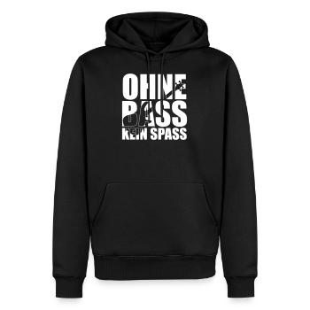 Bass Player Gift OHNE BASS KEIN SPASS Bassist - Männer Premium Bio Hoodie - Schwarz - Vorne - Nico (187cm)