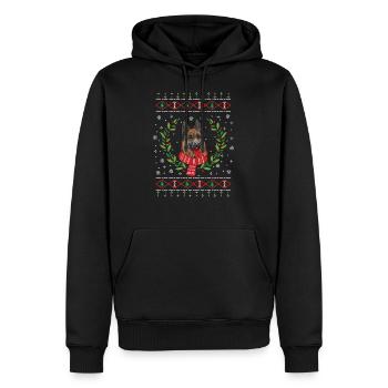 Sauteur de Noël moche berger allemand - Sweat à capuche Premium bio Homme - noir - Devant - Nico (187cm)