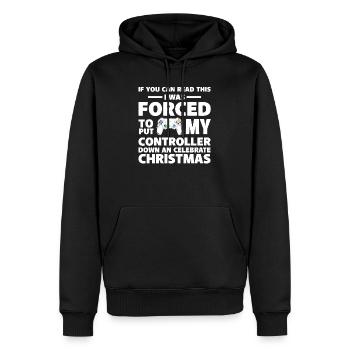 Gamer Christmas - Felpa con cappuccio ecologica premium da uomo - nero - Fronte - Nico (187cm)