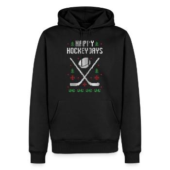 joyeux hockey enfants laide noel hockey noel - Sweat à capuche Premium bio Homme - noir - Devant - Nico (187cm)
